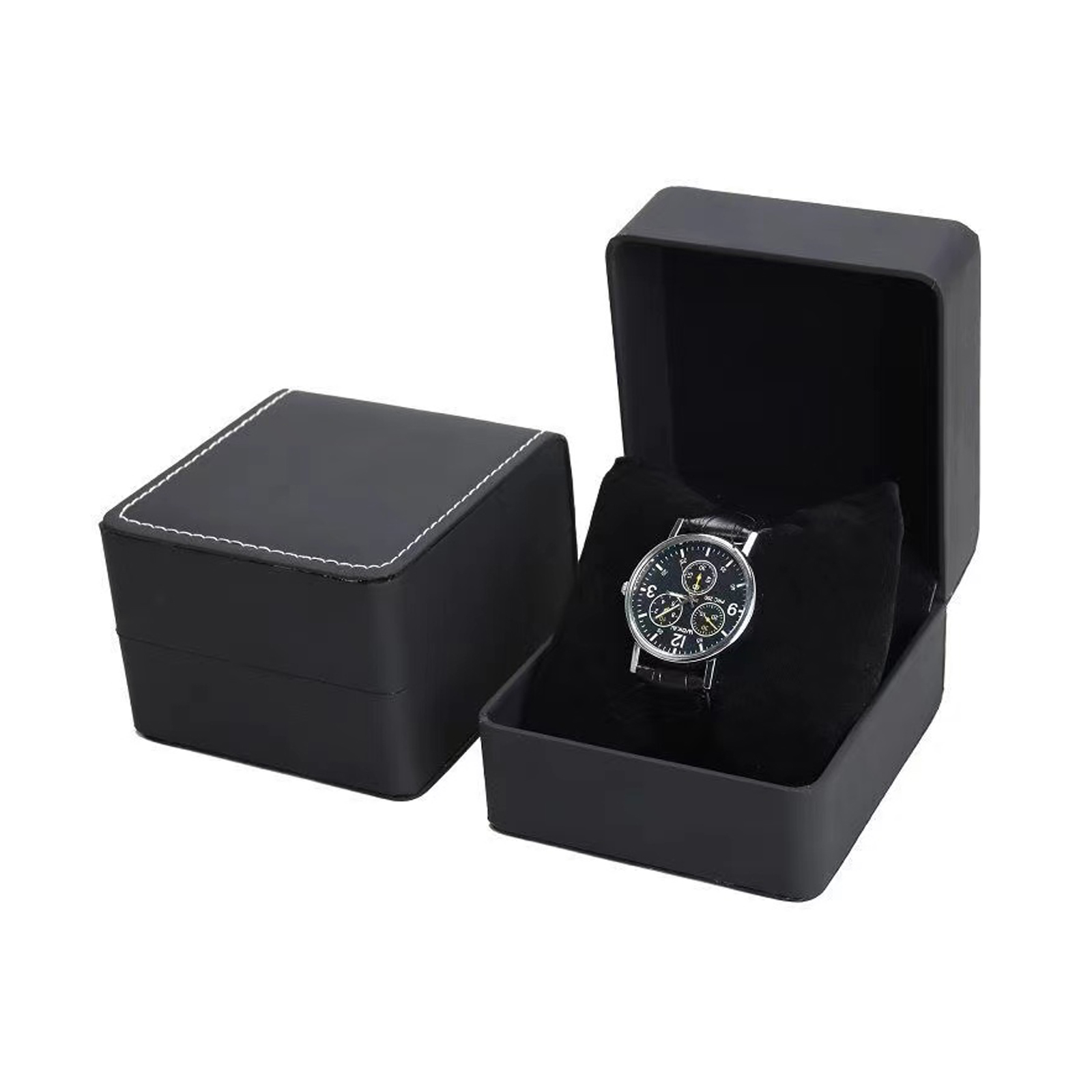 Men Accessories Organiser - صندوق هدايا لساعة واحدة باللون الأسود