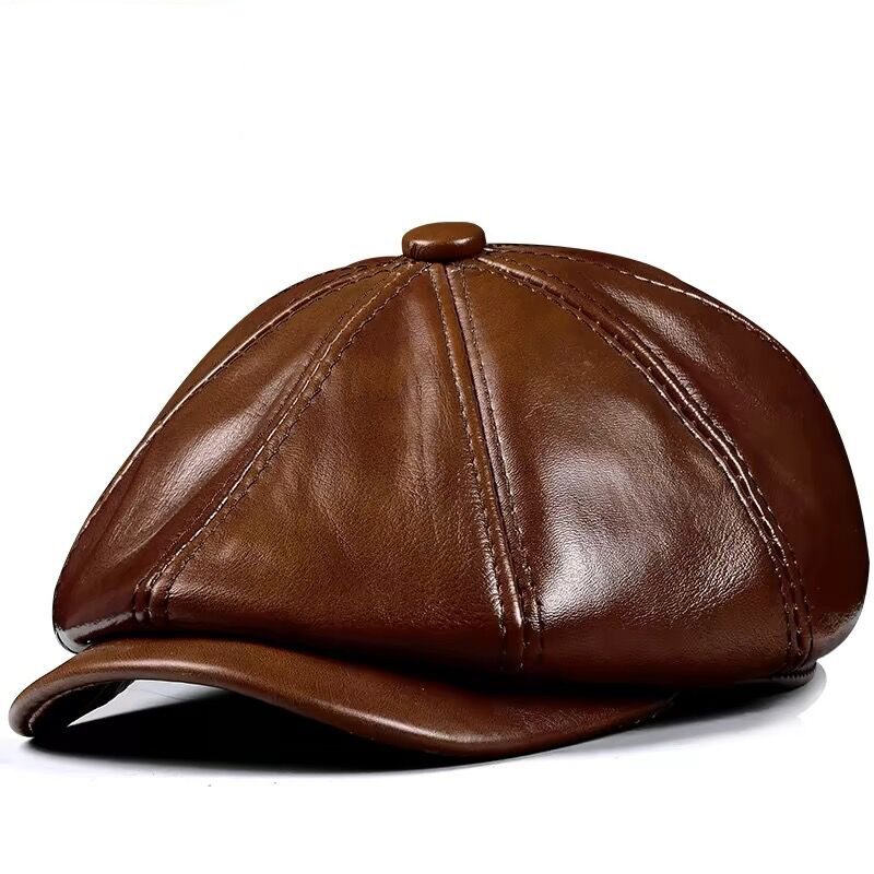 Men Accessories Brands - ربيع جديد قبعة جلدية حقيقية قبعة
