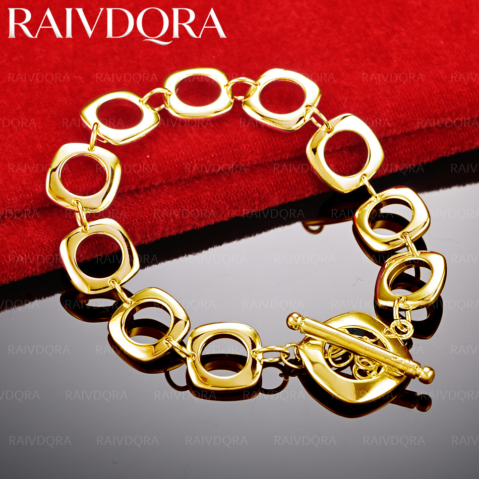 Men Accessories Chain And Bracelet - سوار سلسلة دائري مطلي بالذهب عيار