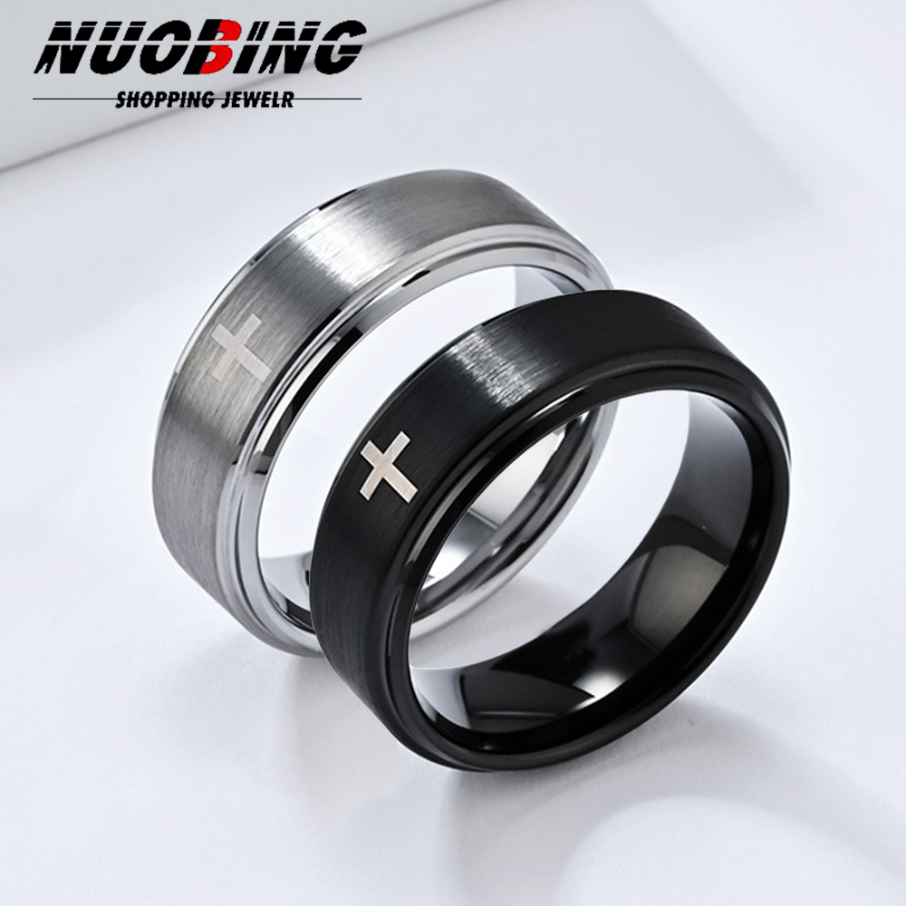 Men Accessories For Wedding - الرجعية التيتانيوم الصلب المسيحية يسوع الصليب