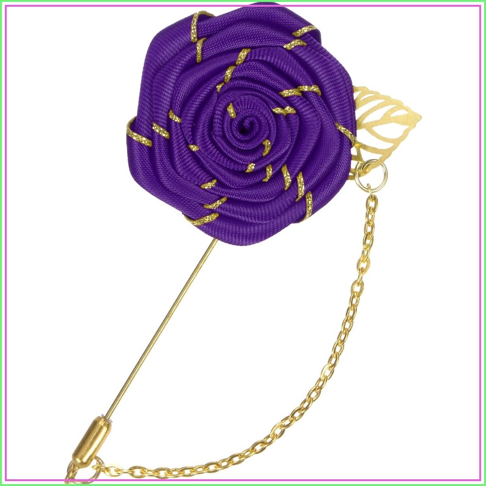 Men Accessories For Wedding - دبوس زهرة الورد المصنوع من القماش