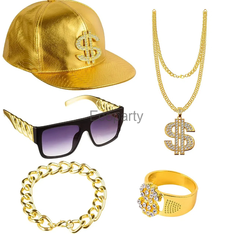 80s 90s الهيب هوب زي الاكسسوار - مراجعة Men Accessories Chain And Bracelet وسعره