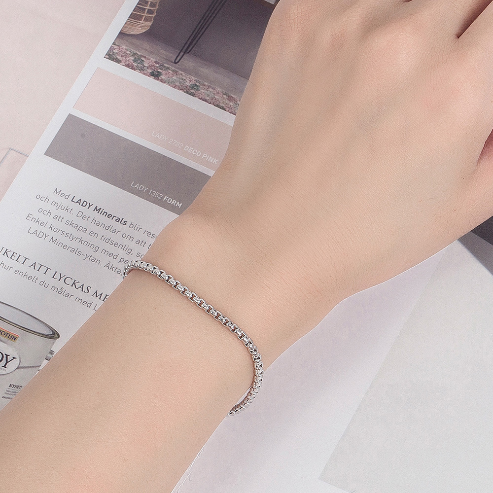 للجنسين 925 فضة الكفة سوار 3 م - مراجعة Men Accessories Chain And Bracelet وسعره
