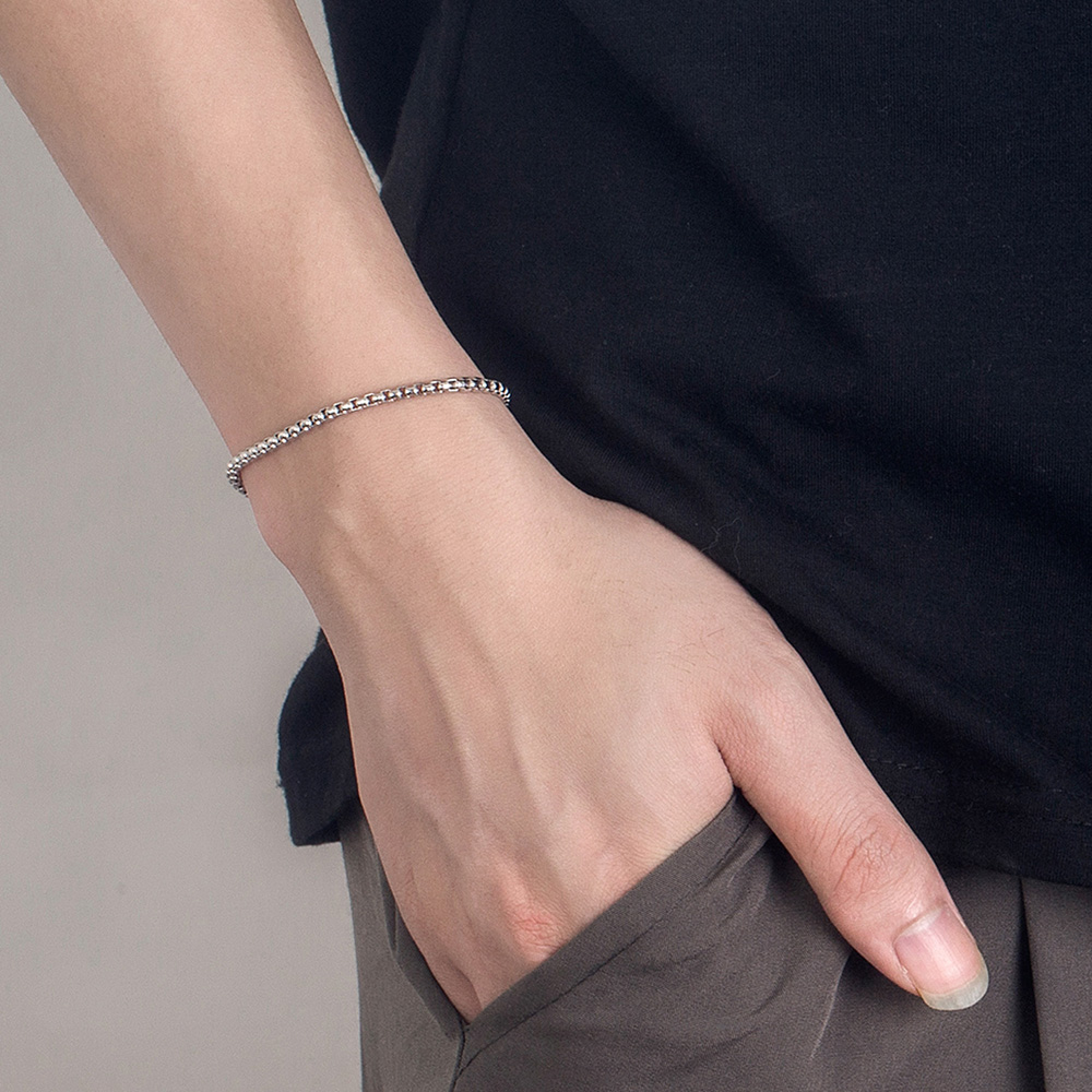للجنسين 925 فضة الكفة سوار 3 م - مراجعة Men Accessories Chain And Bracelet وسعره