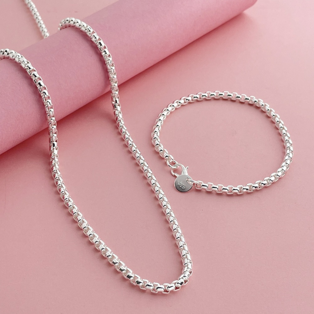 925 فضة 4 مللي متر صندوق مستدي - مراجعة Men Accessories Chain And Bracelet وسعره