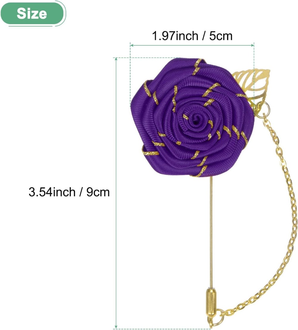 دبوس زهرة الورد المصنوع من الق - مراجعة Men Accessories For Wedding وسعره